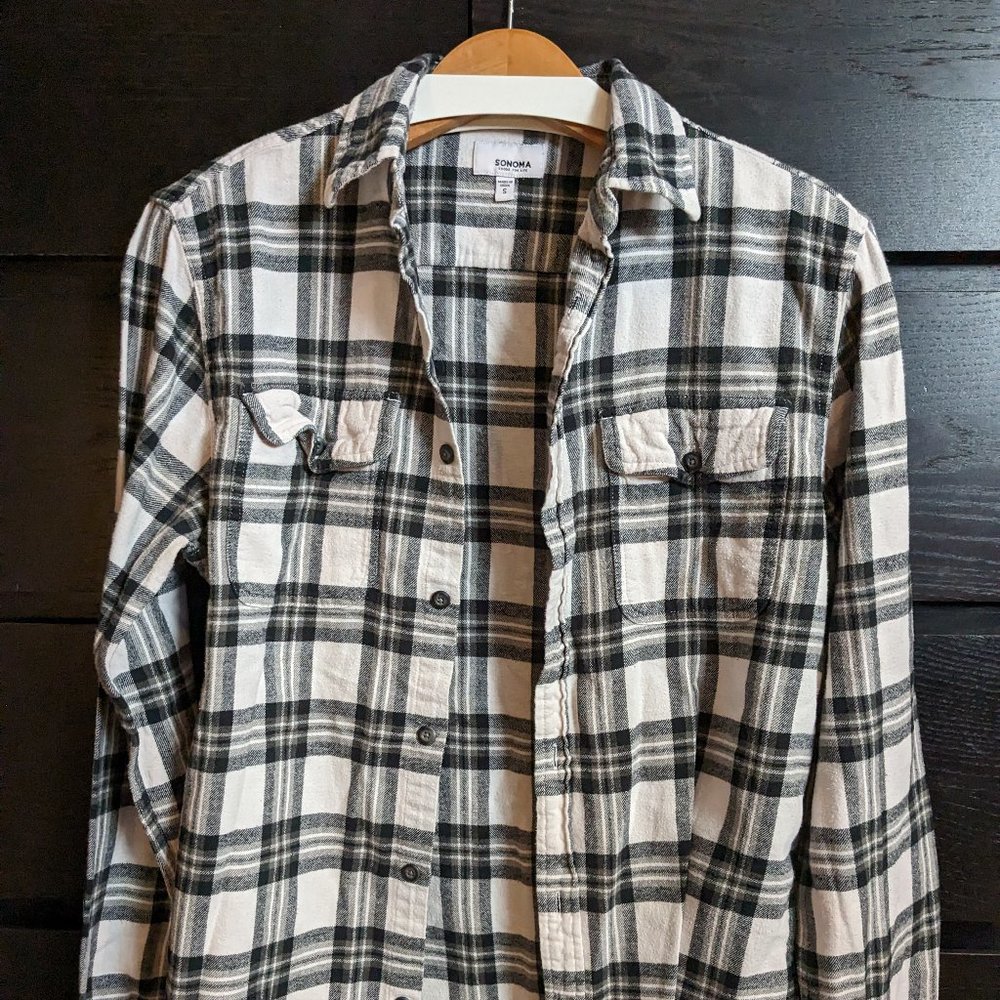 Black and White Flannel - Sonoma - Small